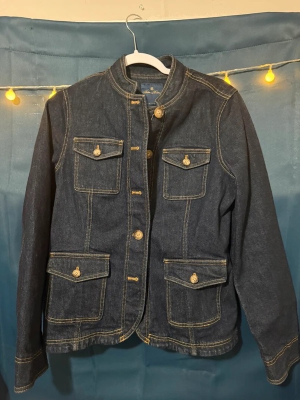 Brooks Brothers Women’s Size 8 Dark Wash Denim Utility Field Jacket 4 Pocket